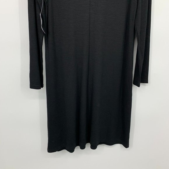 Old Navy Dress Black 3/4 Sleeve Ruffle Trim Ponte Knit NWT - Picture 9 of 9